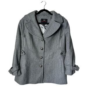 Miss Sixty Women's Woolblend Peacoat Gray Size L